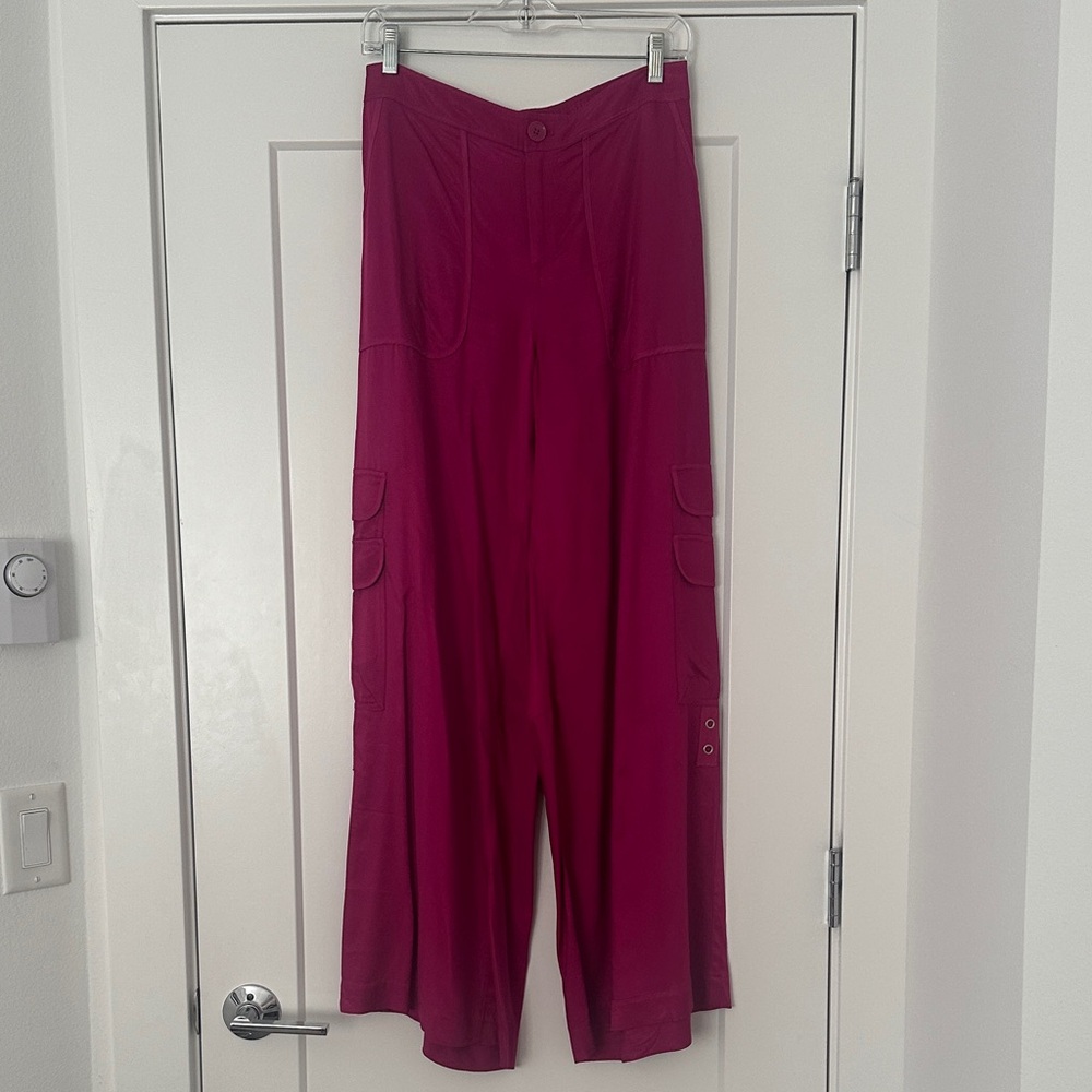 Anthropologie Women's pink Cargo wide leg Pants